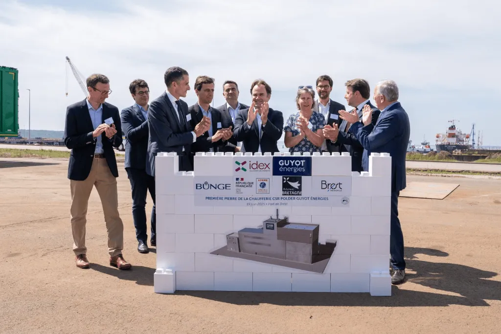 Pose de la première pierre de la chaufferie CSR Polder Guyot Énergies, Brest