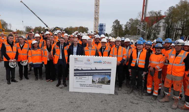 Pose de la première pierre de l'usine Projet Circle, IDEX